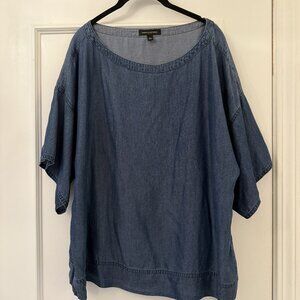 Banana Republic blouse 3/4 sleeve, indigo/denim color Size L